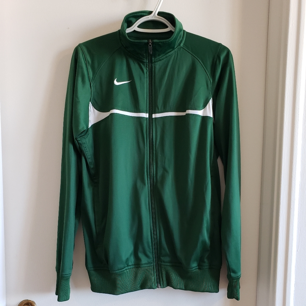 Nike Green White Stripe Sport Warm Up Jacket Zip Up Men Woman Small Like New